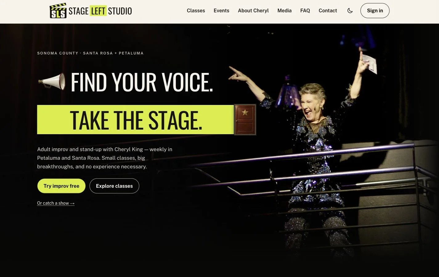 Stage Left Studio website design preview